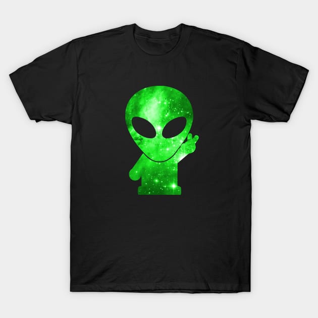 Cosmic Alien Green T-Shirt by SpaceAlienTees